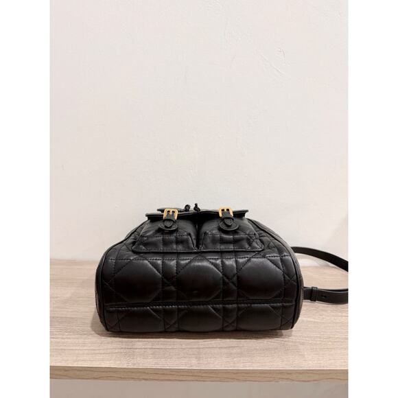 Christian Dior Caro Macrocannage Lambskin Medium Backpack Black - Picture 8 of 14